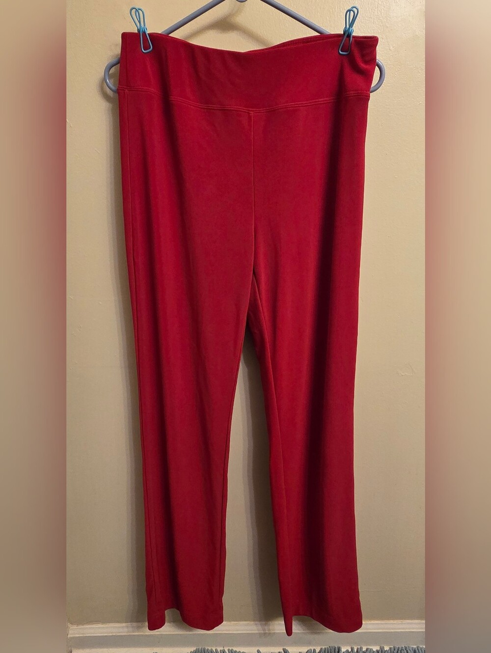 Boston Proper Red Wide Leg Palazzo Stretch Pants Medium Holiday Travel Office